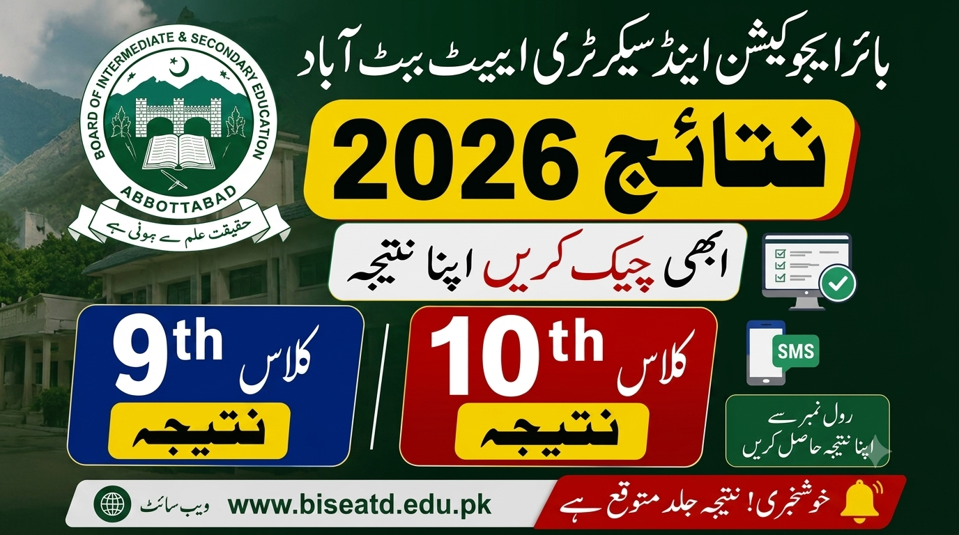 BISE Abbottabad Result 2026 Class 9th, 10th