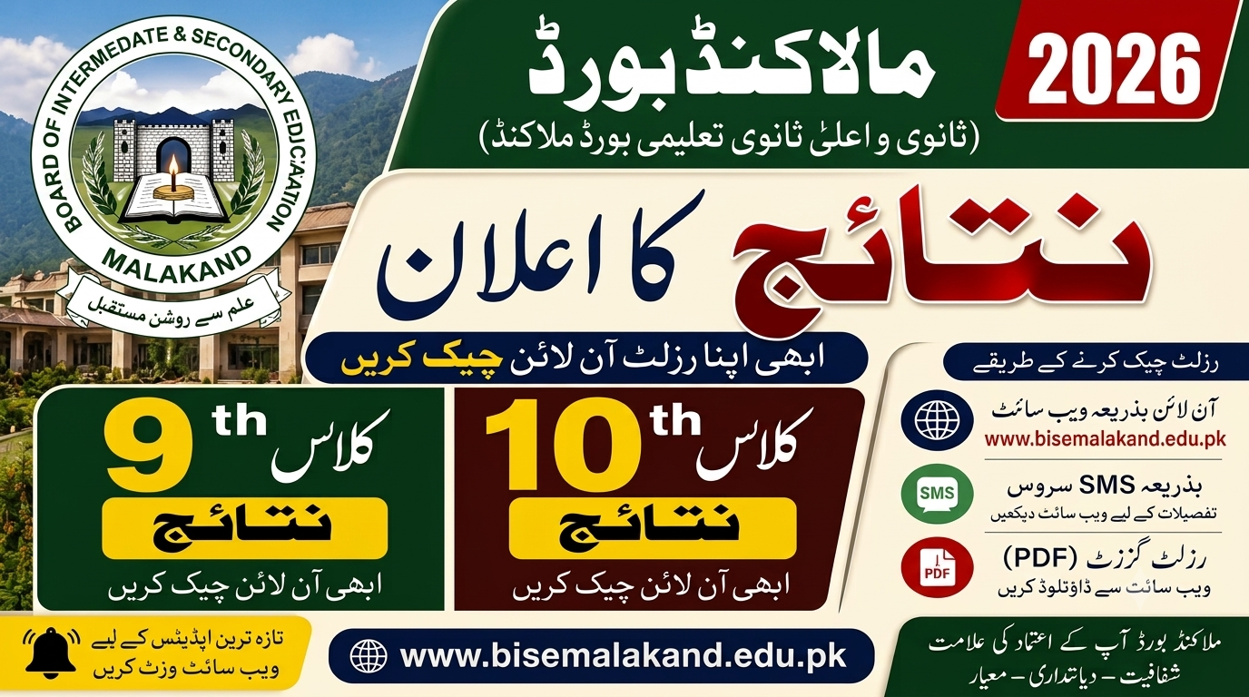 BISE Malakand Result 2026 Class 9th, 10th