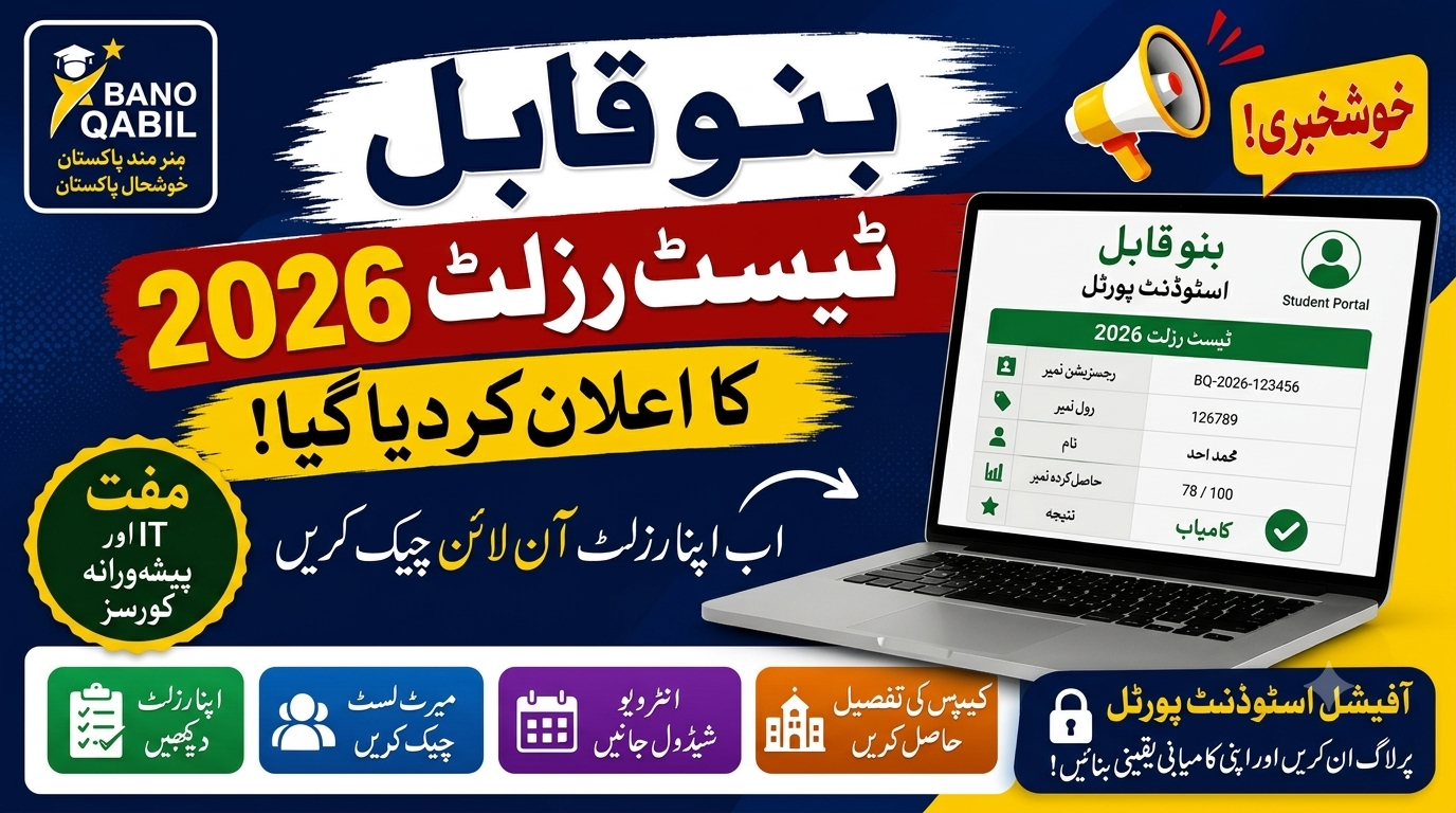 Bano Qabil Test Result 2026 Announced - Student Portal