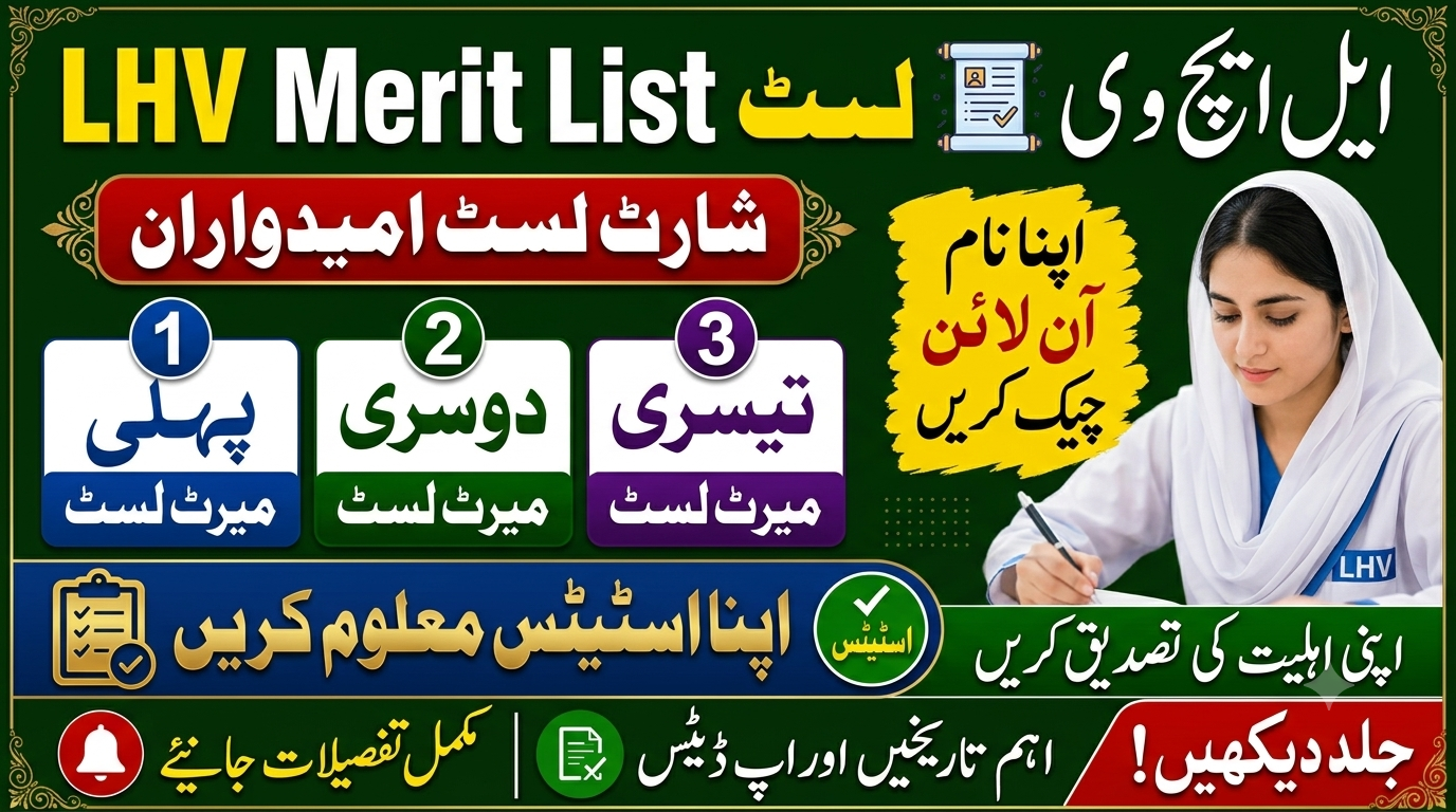 LHV Merit List 2026 Shortlisted Candidates 1st, 2nd, 3rd, Status